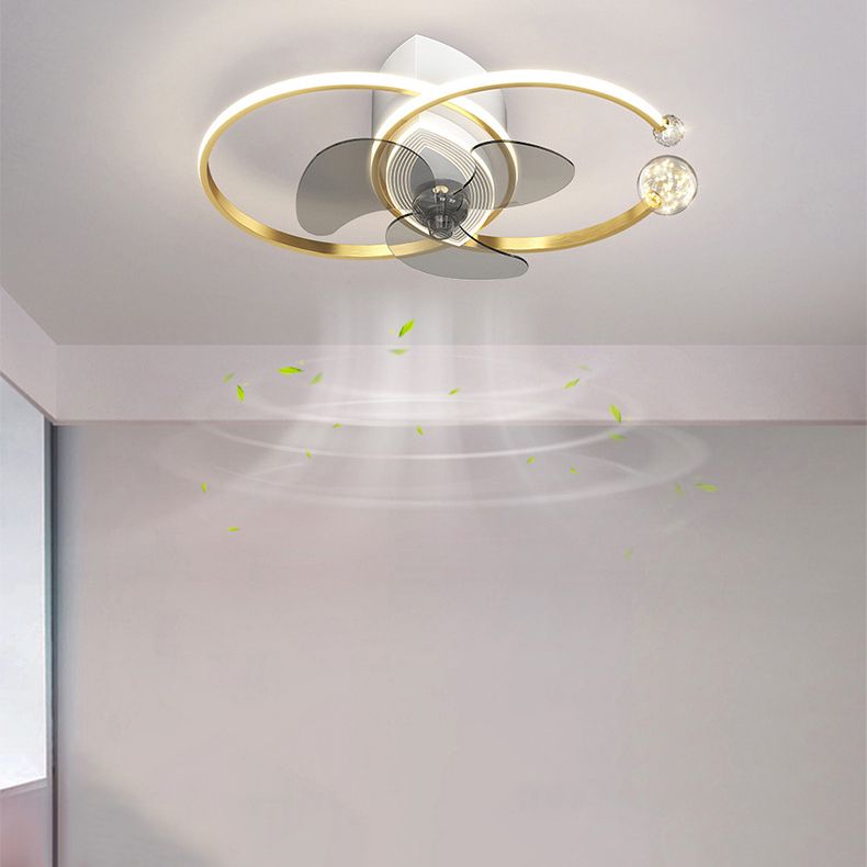 Arisha Deckenventilator mit Beleuchtung Doppel-C 3-Blatt, 2 Farben, ∅70CM - Cueteks