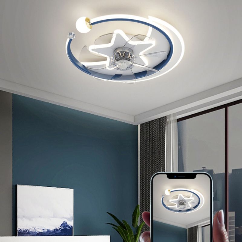 Minori Deckenventilator mit Beleuchtung Stern & Mond, 3 Farben, ∅51CM - Cueteks