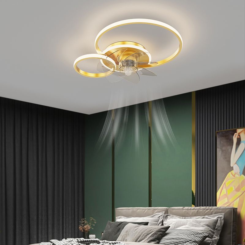Arisha Deckenventilator mit Beleuchtung 2/3/4/5 Ringe, 2 Farben, ∅45/55/60/80CM - Cueteks