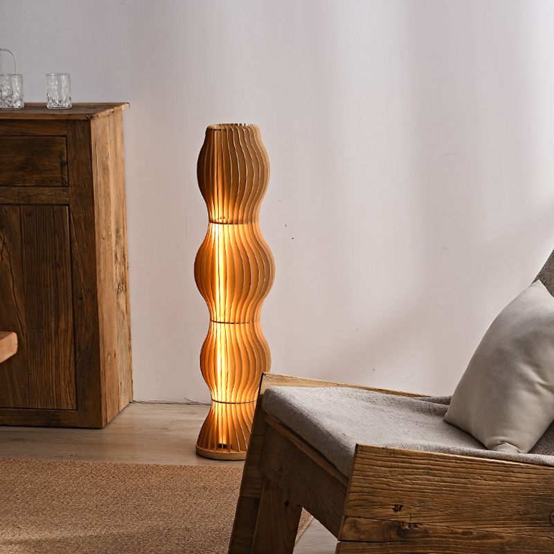 Ozawa Stehleuchte, Textil & Holz, 95CM Lang - Cueteks