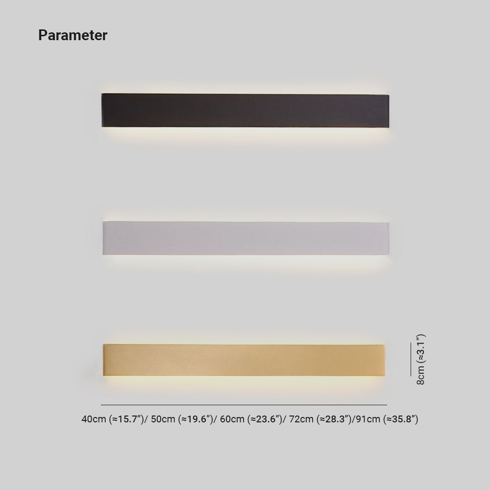 Edge Minimalistisch rechteckige Wandleuchte, 3 Farben - Cueteks