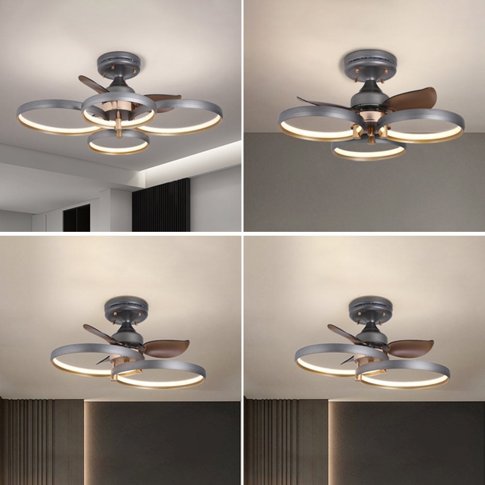 Kelley Deckenventilator mit Beleuchtung Aluminium & Metall, 2/3/4-flammig, ∅65/90CM - Cueteks