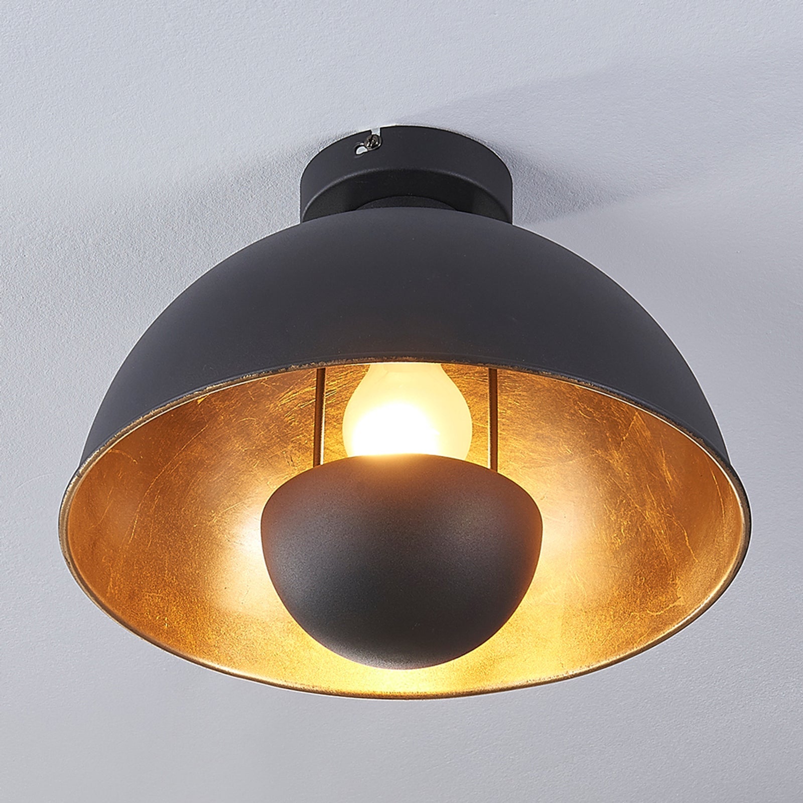 Carins Schwarz & Gold Deckenleuchte, ∅30/40CM - Cueteks