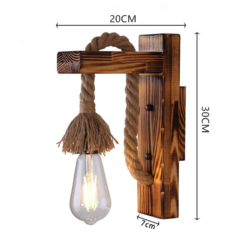 Wandleuchte Persönlichkeit Massivholz Retro alte Lampe Wohnzimmer Gang Balkon Korridor dekorative Wandleuchte - Cueteks