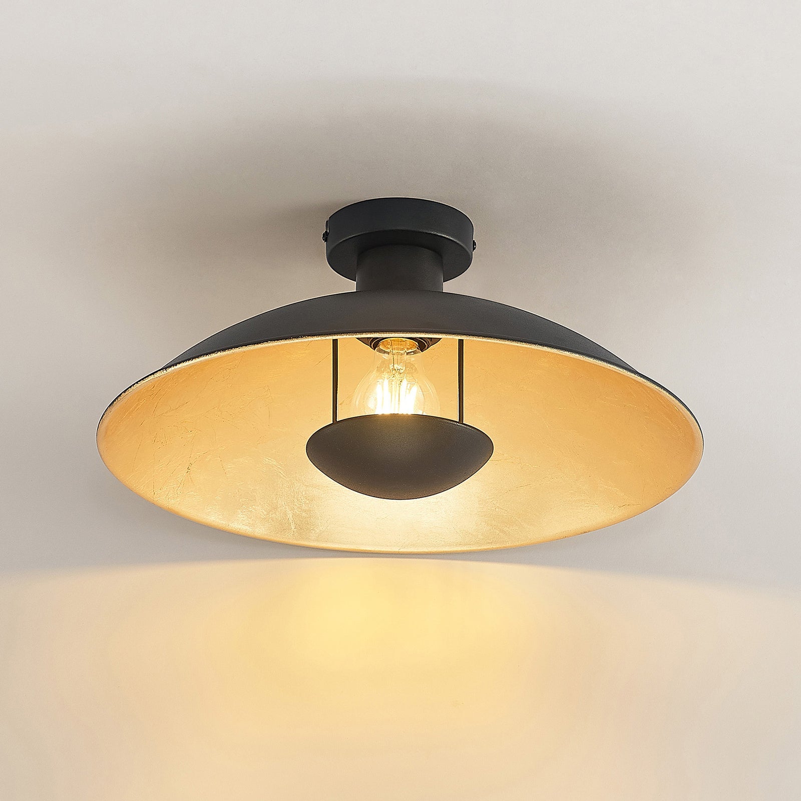 Carins Schwarz & Gold Deckenleuchte, ∅30/40CM - Cueteks