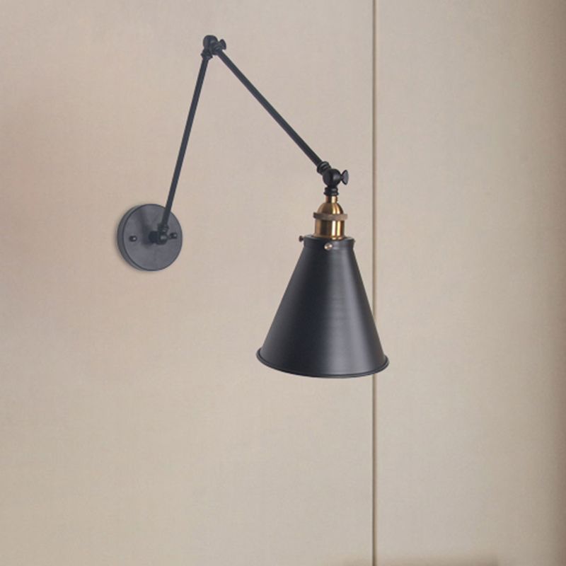 Brady Konische, verstellbare Wandleuchte, Metall - Cueteks