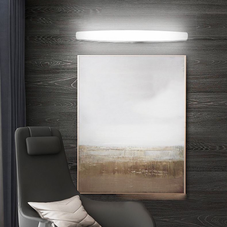 Edge Ovale weiße Spiegelfront Eitelkeit Wandleuchte, 60CM Lang - Cueteks