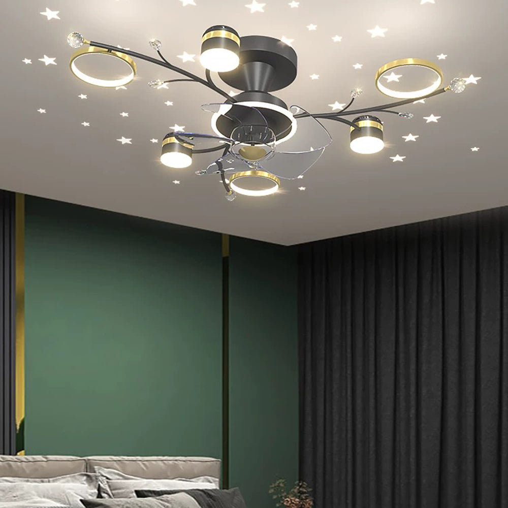 Madina Deckenventilator mit Beleuchtung, 6/8/10-flammig, ∅80/120CM - Cueteks