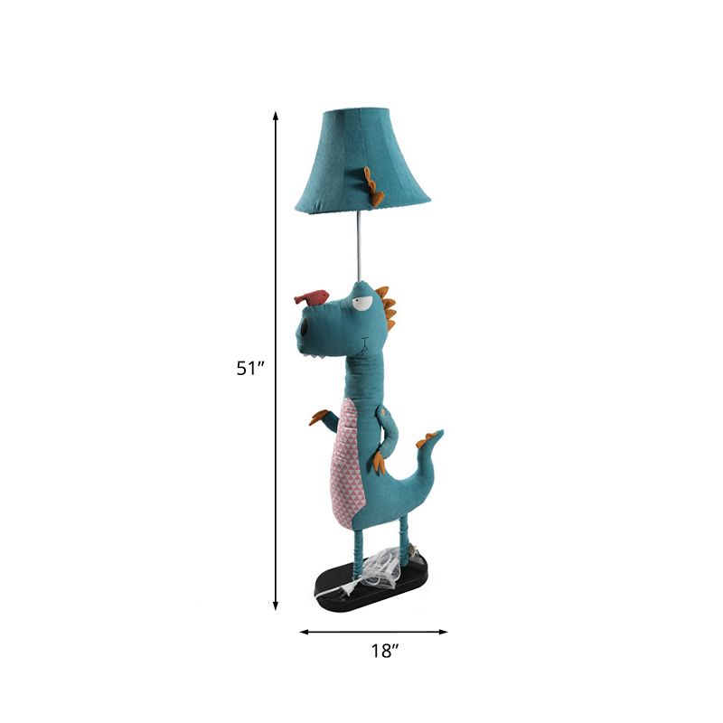 Minori Stehleuchte in Blaue Dinosaurier-Form, Metall, 130CM Lang - Cueteks