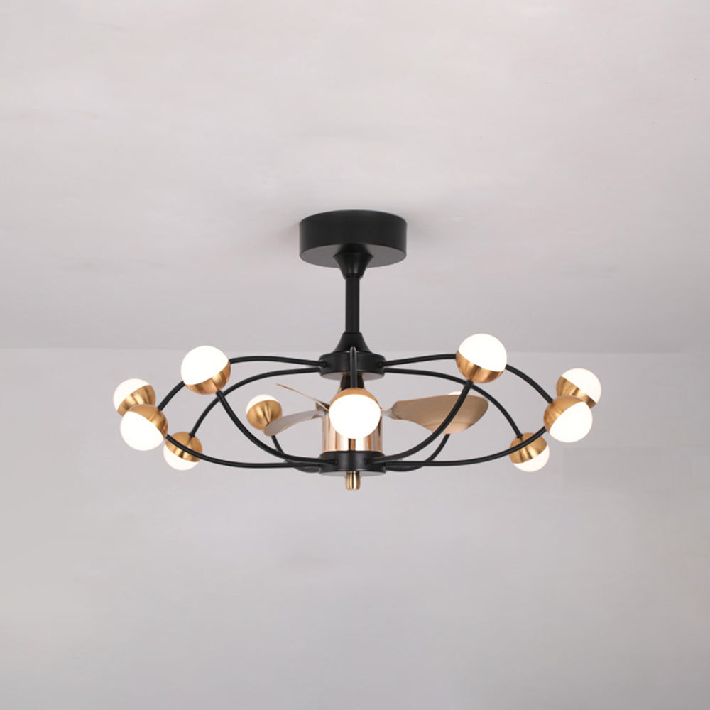Valentina Deckenventilator mit Beleuchtung, 12-flamming, Metall & Acryl, ∅90CM - Cueteks