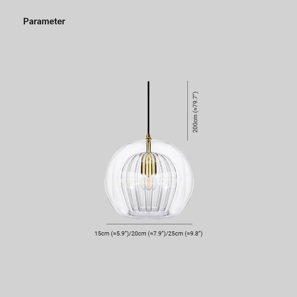 Hailie Glas Pendelleuchte, 2 Farbe, ∅15/20/25CM - Cueteks