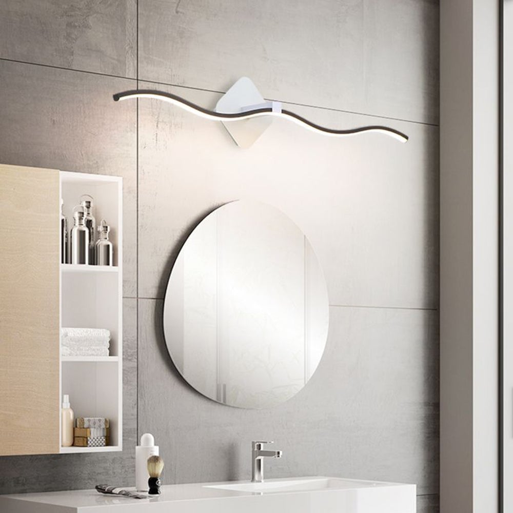 Louise Wave Spiegelfront Waschtisch-Wandleuchte, L60/80/100CM - Cueteks