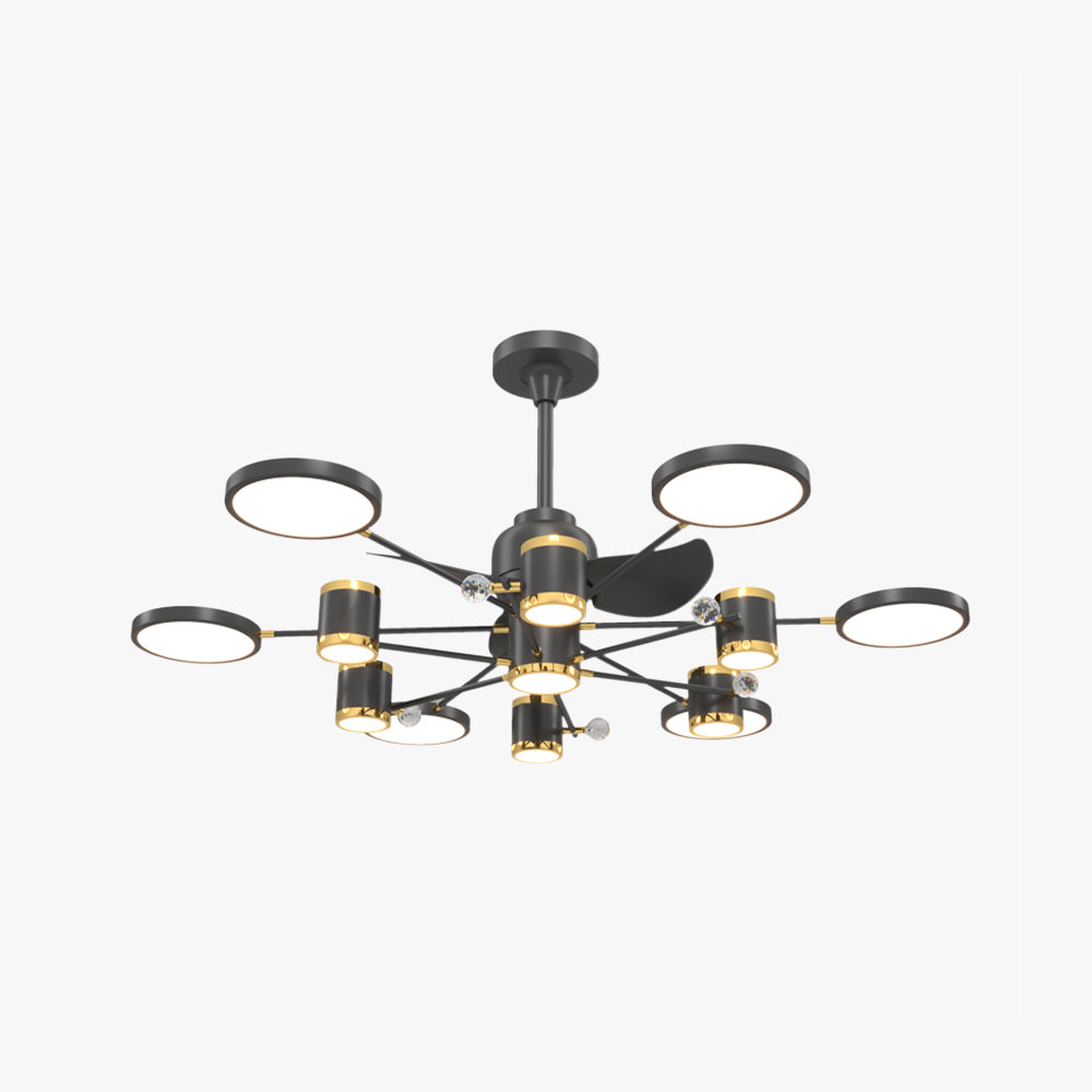 Madina Deckenventilator mit Beleuchtung Weiß & Schwarz, 12-flammig, ∅120CM - Cueteks
