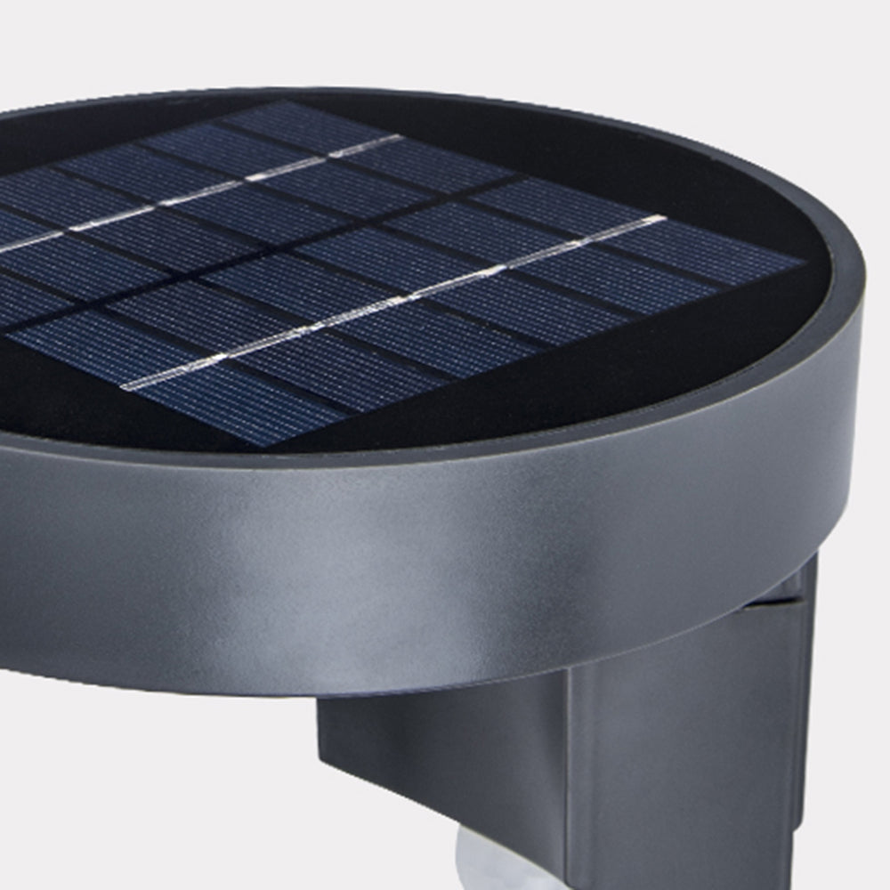 Orr Außenwandleuchte Rund Schwarz, Solar-Senor, 13CM Lang - Cueteks