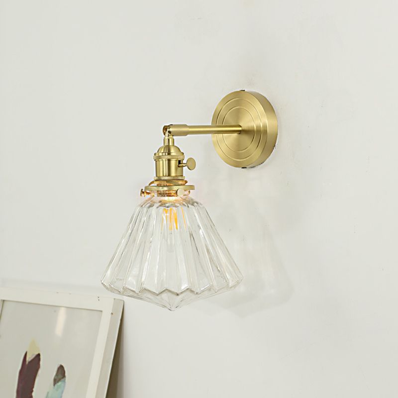 Hailie Waschtisch-Wandleuchte, Messing & Glas, 2 Stile - Cueteks