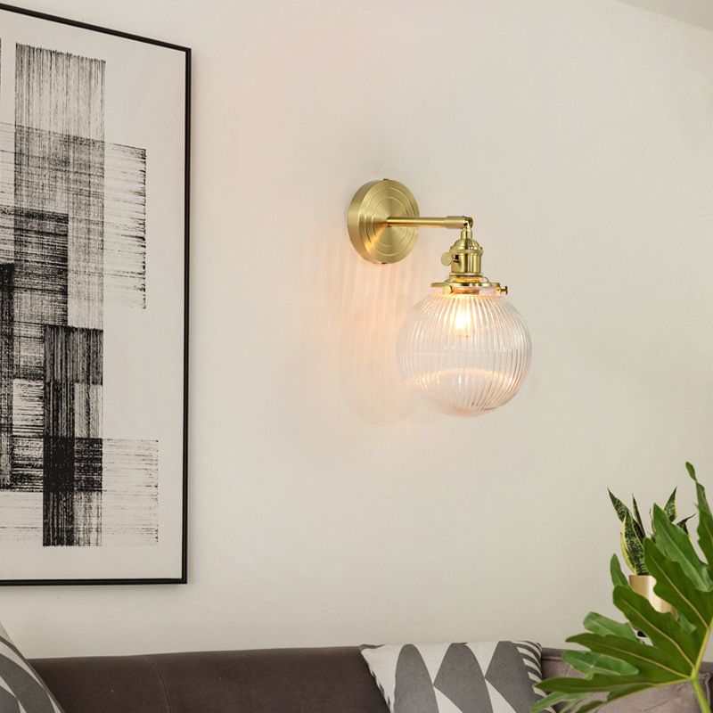 Hailie Waschtisch-Wandleuchte, Messing & Glas, 2 Stile - Cueteks