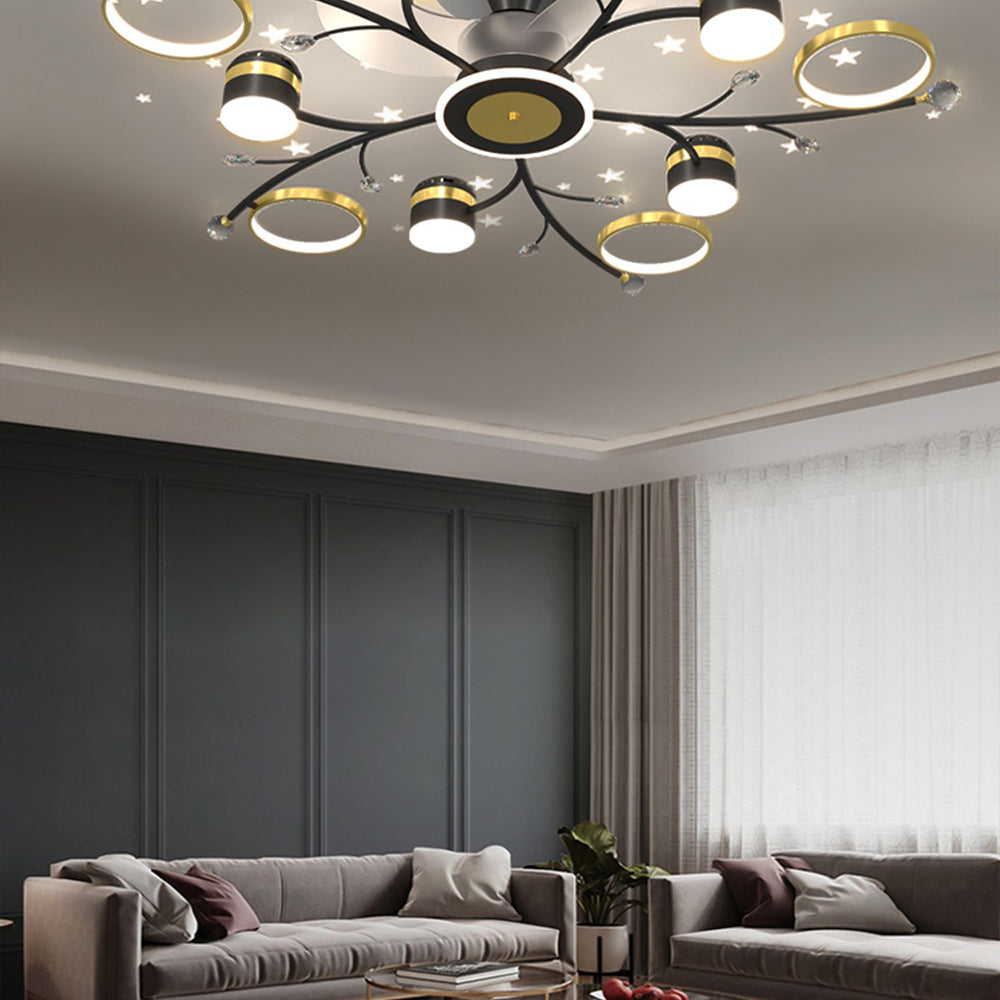 Madina Deckenventilator mit Beleuchtung, 6/8/10-flammig, ∅80/120CM - Cueteks