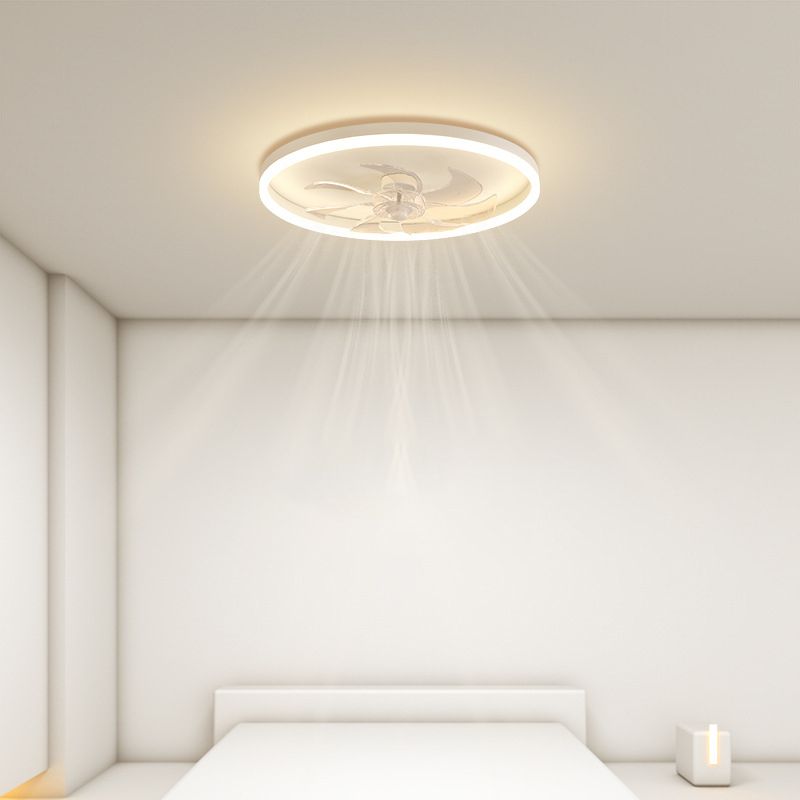 Edge Deckenventilator mit Beleuchtung Ring Weiß 7-Blatt, ∅41/50/60CM - Cueteks