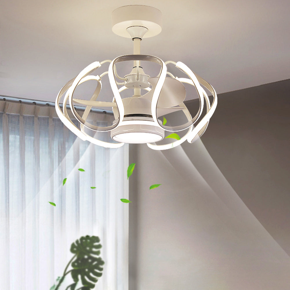 Lacey Deckenventilator mit Beleuchtung Weiß & Kaffee, ∅60CM - Cueteks