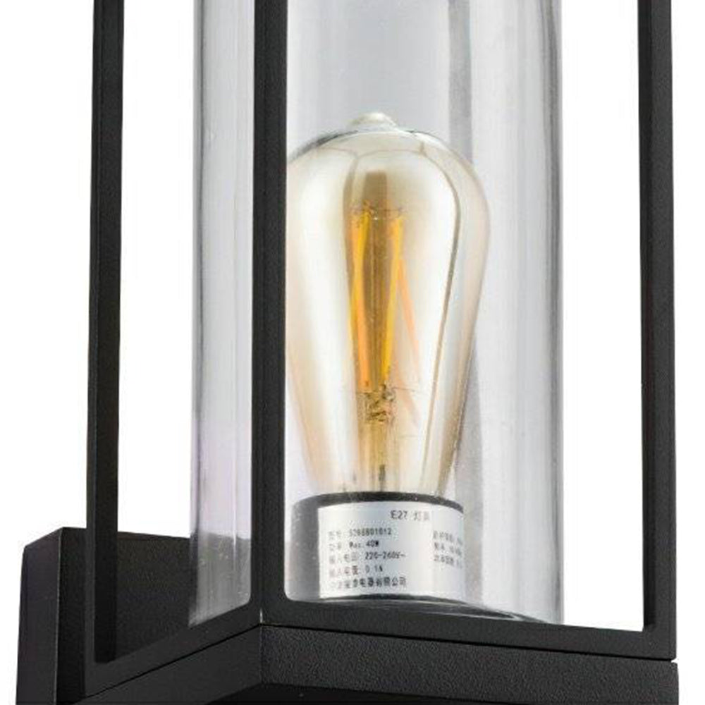 Alessio Rechteck Außenwandleuchte Schwarz, 1/2 flammig, 26/31/39CM Lang - Cueteks