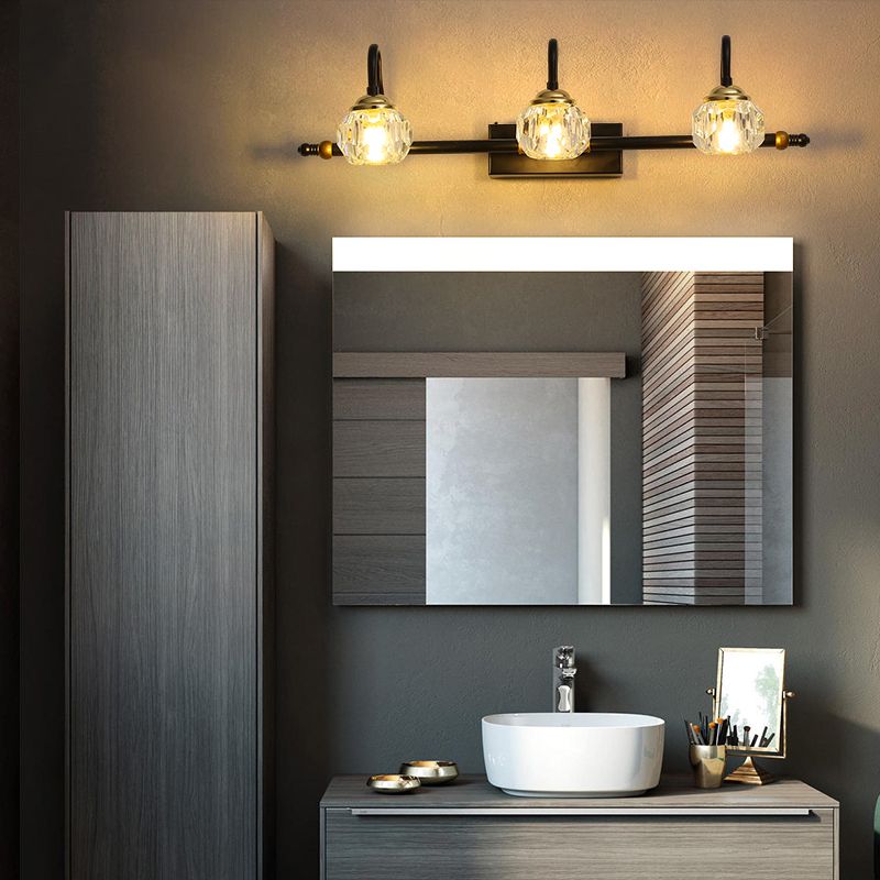 Kristy Schwarzer Spiegel Front Vanity Wandleuchte, 1/2/3/4-flammig - Cueteks