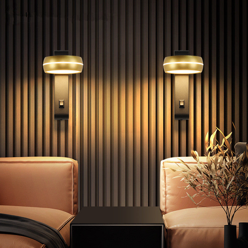 LED-Wandleuchte Schlafzimmer Nachttischlampe mit Schalter Wohnzimmer einfache Drehkopf-Wandleuchte - Cueteks