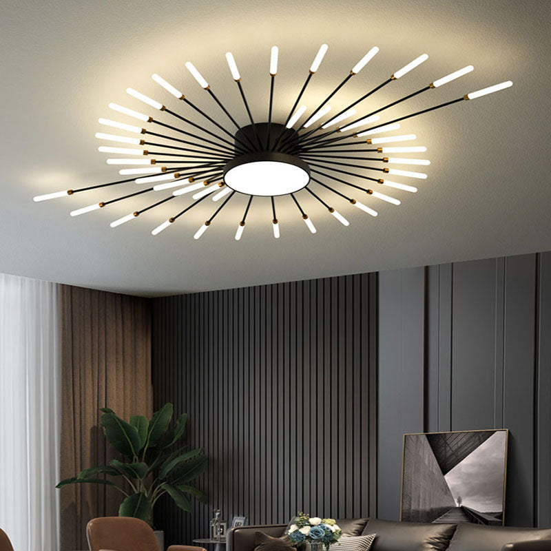 Moderne LED Deckenleuchte aus Metall Dauerhaft für Wohnzimmer - Cueteks
