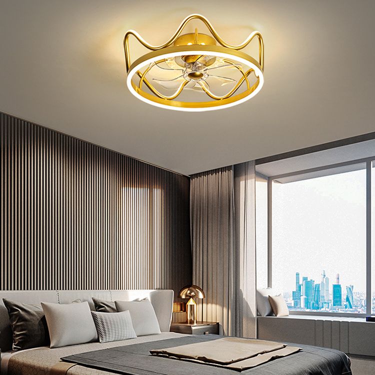 Madina Deckenventilator mit Beleuchtung Krone, 2 Farben, ∅47/56cm - Cueteks