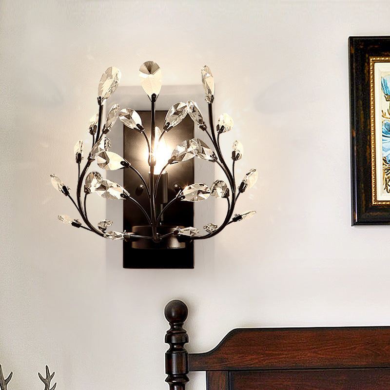 Einkopf-Kristall-Wandlampe, europäisch, für Wohnzimmer, Schlafzimmer, Nachttisch - Cueteks