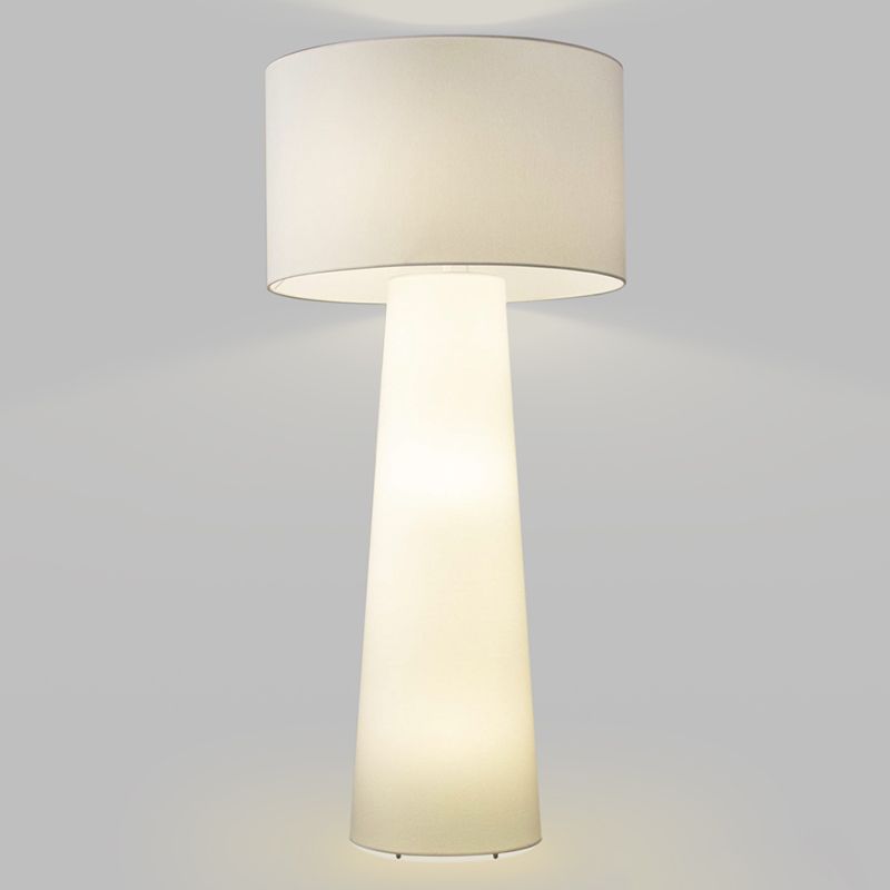 Eryn Zylinderförmige Stehleuchte, Metall & Stoff, 90/120CM Lang - Cueteks