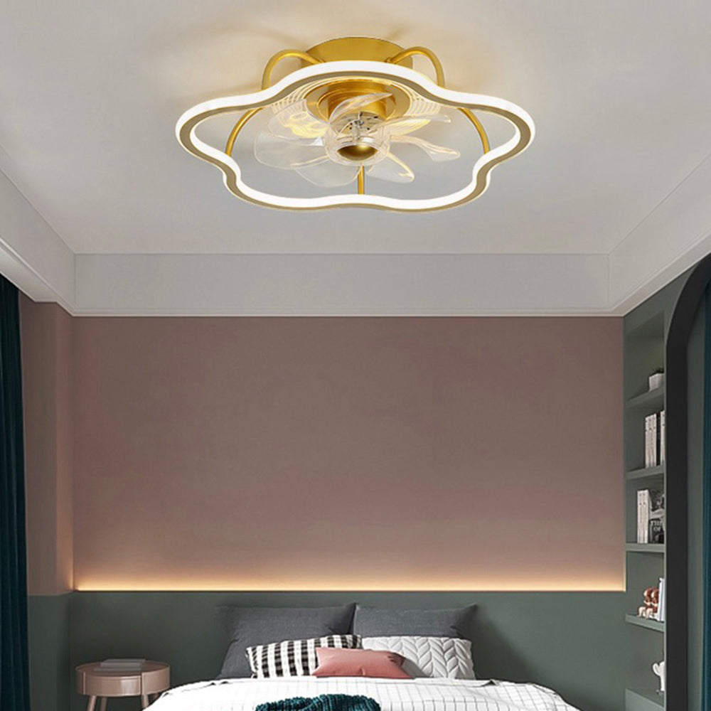 Kelley Deckenventilator mit Beleuchtung Blume Gold, ∅50CM - Cueteks