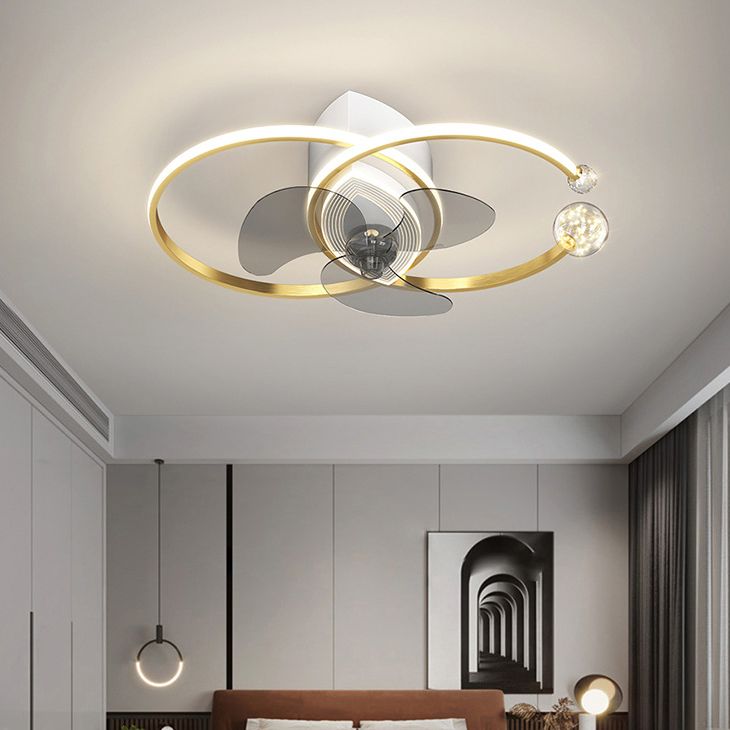 Arisha Deckenventilator mit Beleuchtung Doppel-C 3-Blatt, 2 Farben, ∅70CM - Cueteks