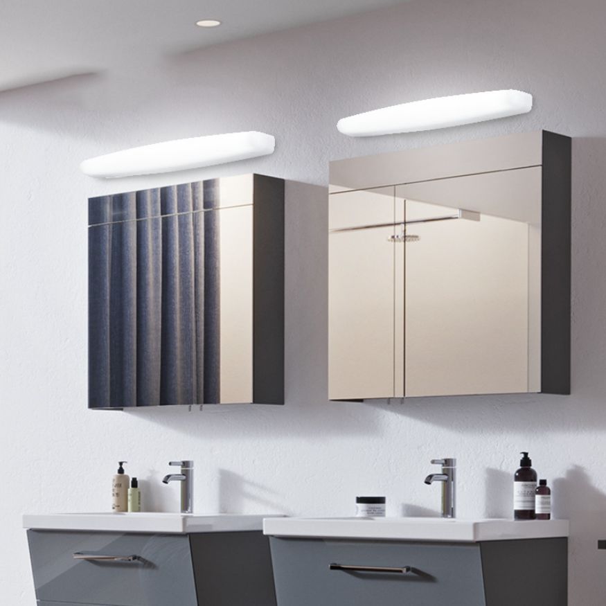 Edge Ovale weiße Spiegelfront Eitelkeit Wandleuchte, 60CM Lang - Cueteks