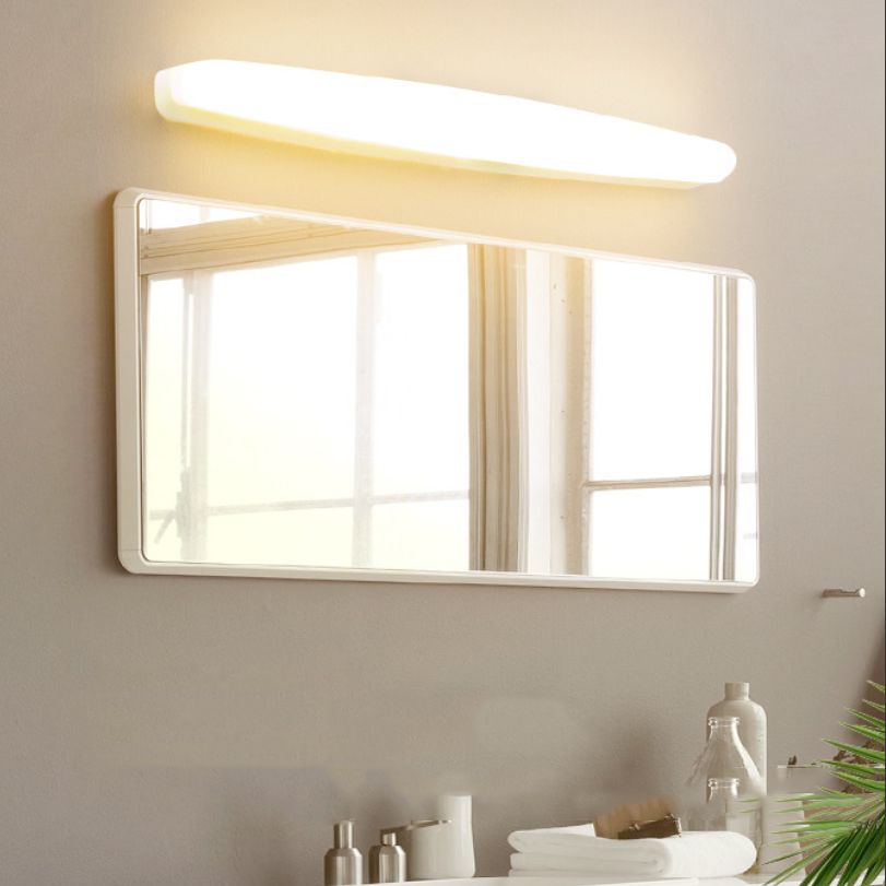 Edge Ovale weiße Spiegelfront Eitelkeit Wandleuchte, 60CM Lang - Cueteks