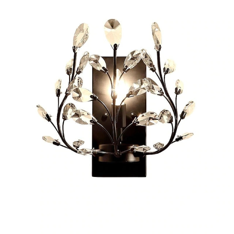 Einkopf-Kristall-Wandlampe, europäisch, für Wohnzimmer, Schlafzimmer, Nachttisch - Cueteks