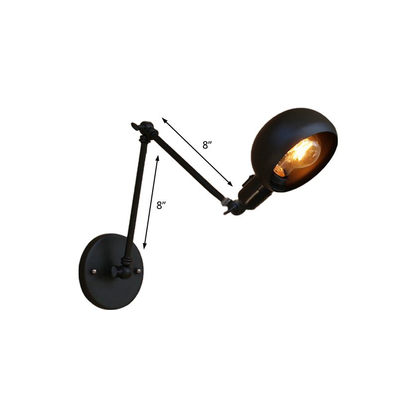 Brady wall lamp dimension image showing two 8-inch arm sections