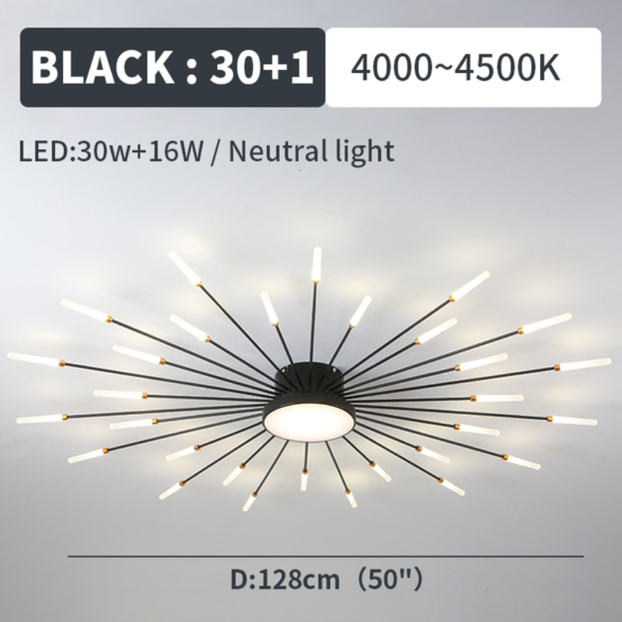 Moderne LED Deckenleuchte aus Metall Dauerhaft für Wohnzimmer - Cueteks