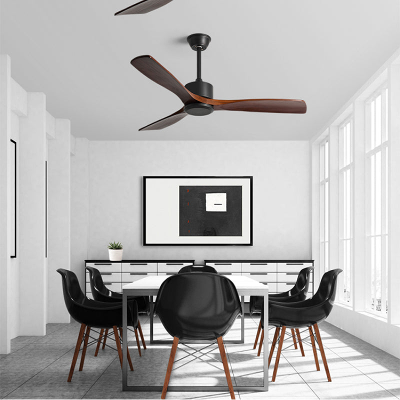 Haydn 3-Blade Black & Red Ceiling Fans, DIA 52'' - Cueteks