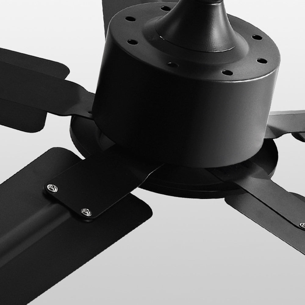Alessio 5-Blade Industrial Black DC Ceiling Fan, Metal, 42'' - Cueteks