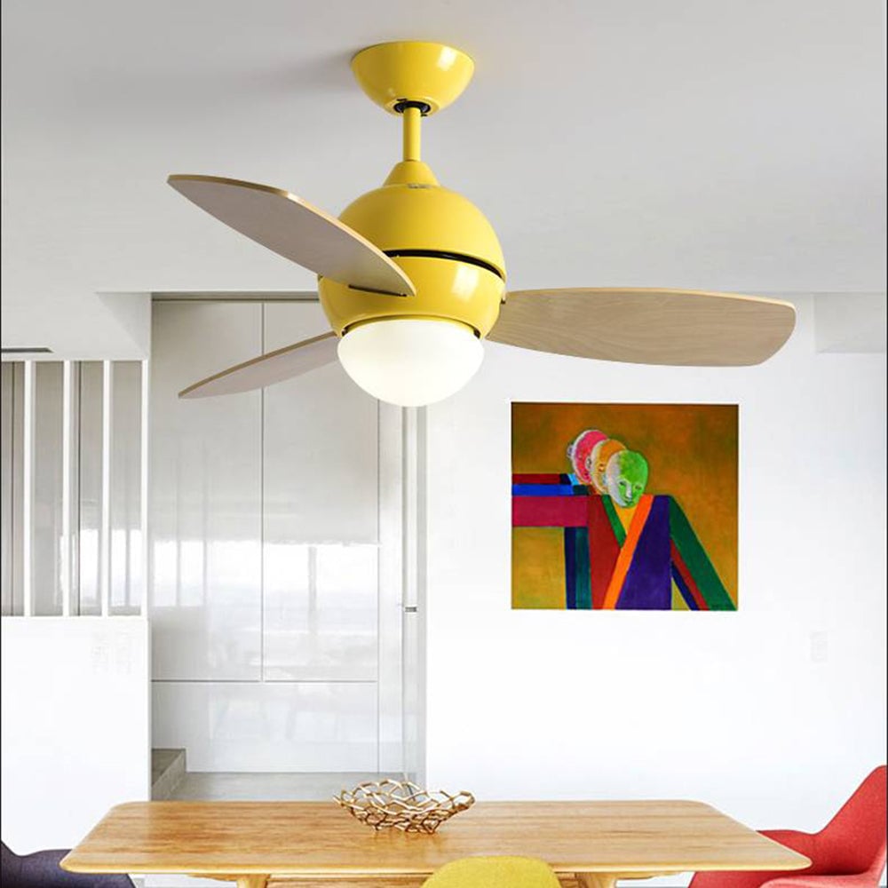 Morandi Colorful 3-Blade Ceiling Fan with Light, 6 Color, DIA 36.2'' - Cueteks