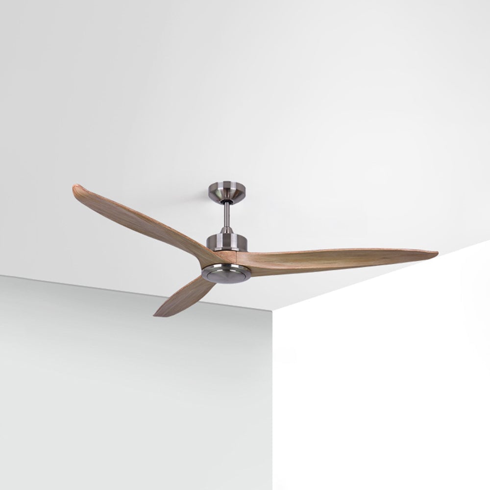 Haydn 3-Blade Black DC Ceiling Fan, Metal & Wood, Summer, 52'' - Cueteks