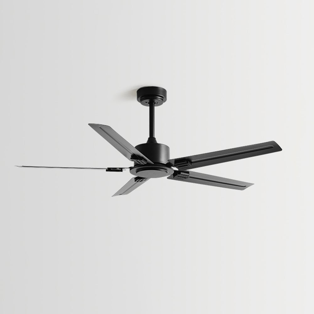 Alessio 5-Blade Industrial Black DC Ceiling Fan, Metal, 42'' - Cueteks