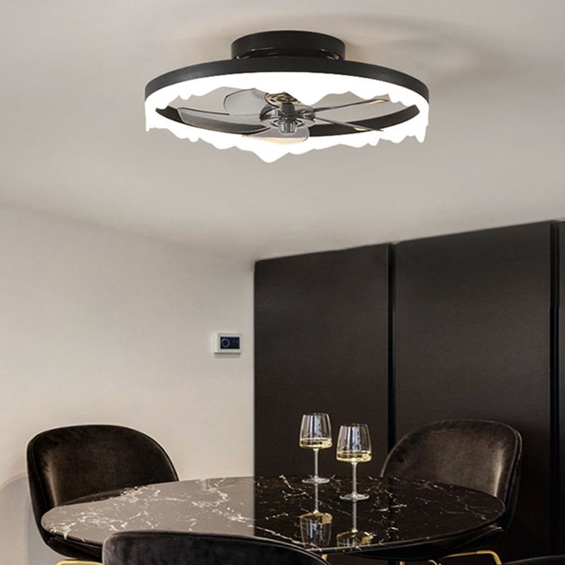 Herbert White & Black Ceiling Fan with Light, 2 Color, DIA 20" - Cueteks
