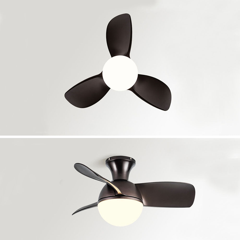 Two views of the Black Morandi Basic three-blade fan light