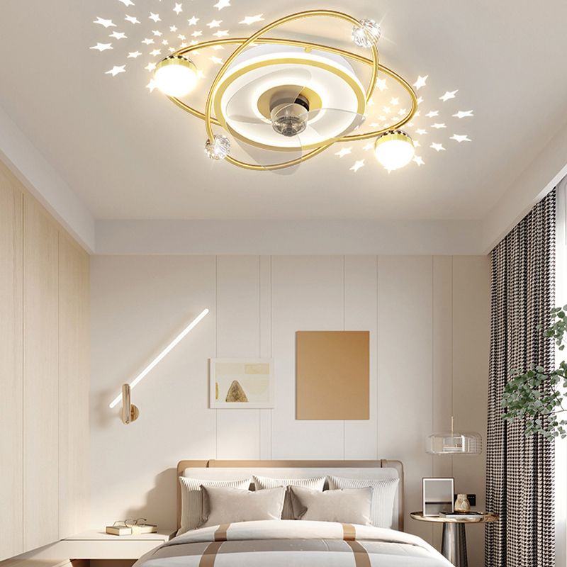 Minori 3-Blade Starry Ceiling Fan with Light, 2 Color, L 21" - Cueteks