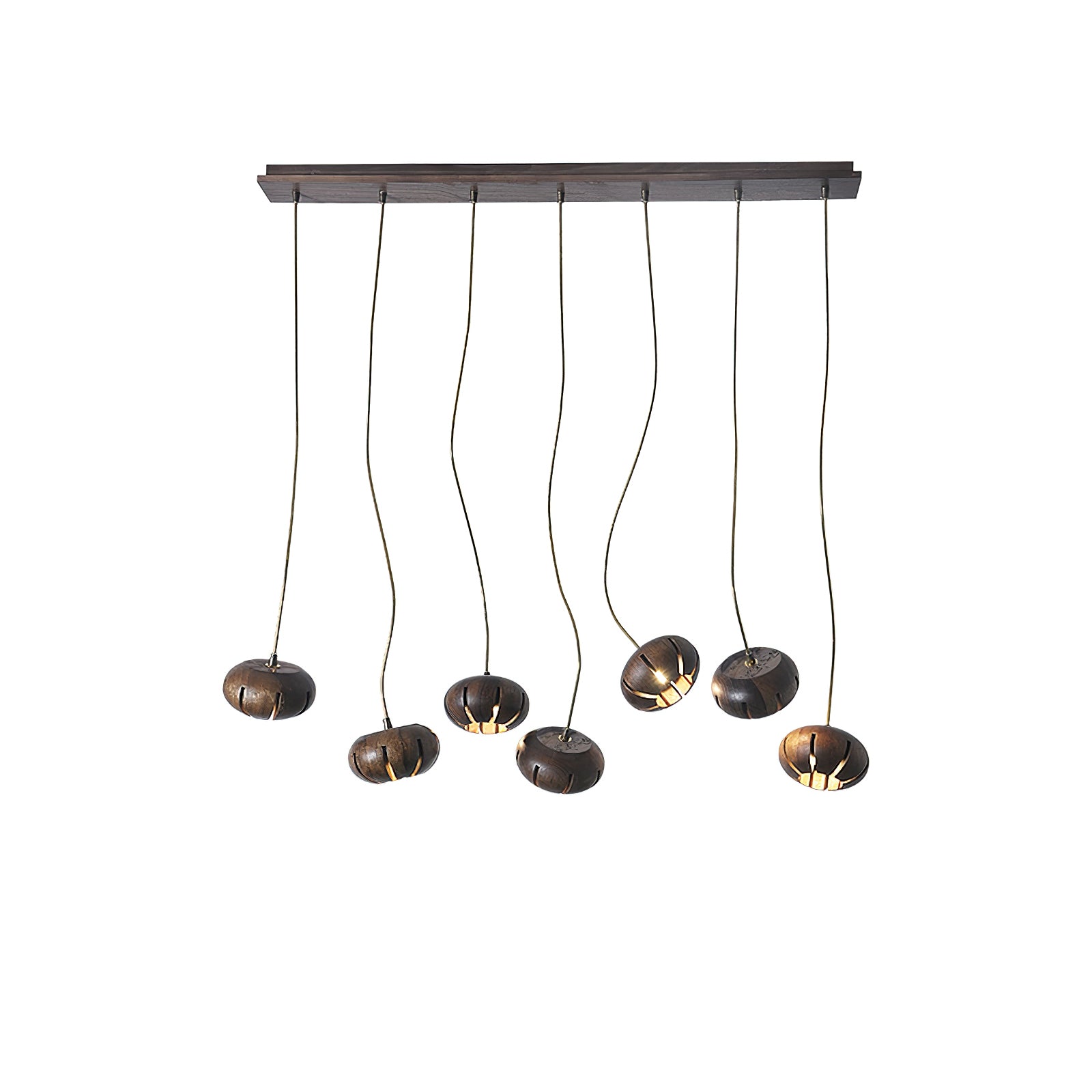 Wood Pumpkin Cluster Chandelier - Cueteks