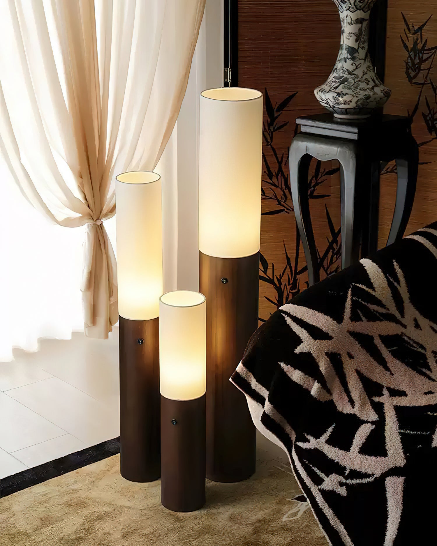Timber Column Floor Lamp - Cueteks