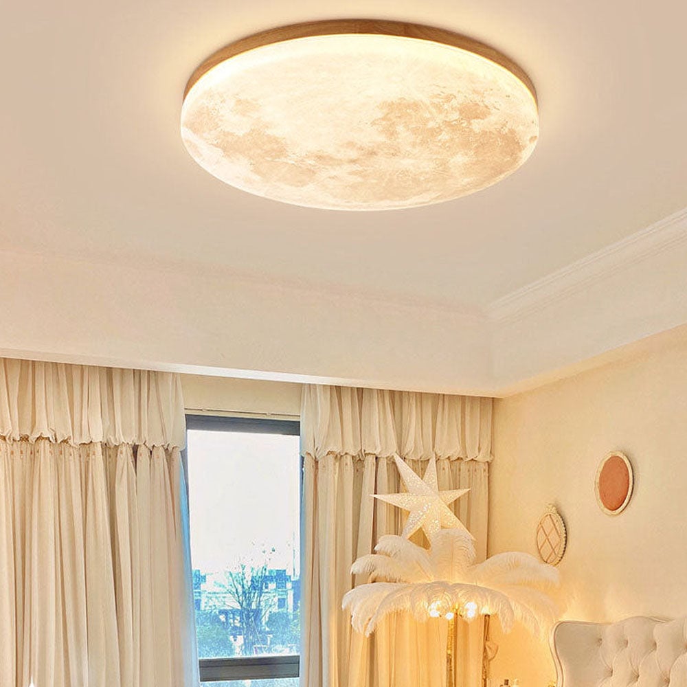 Creative Round Moon LED Ceiling Light - Cueteks