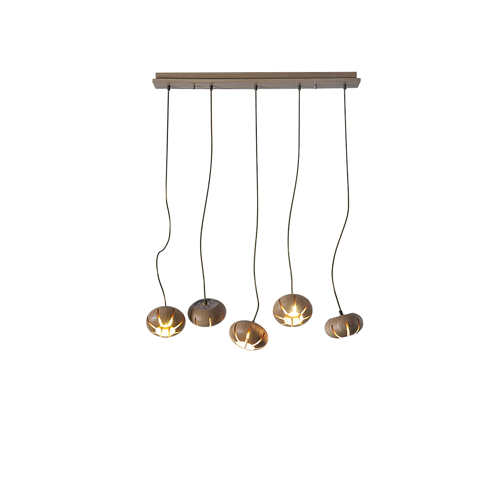 Wood Pumpkin Cluster Chandelier - Cueteks