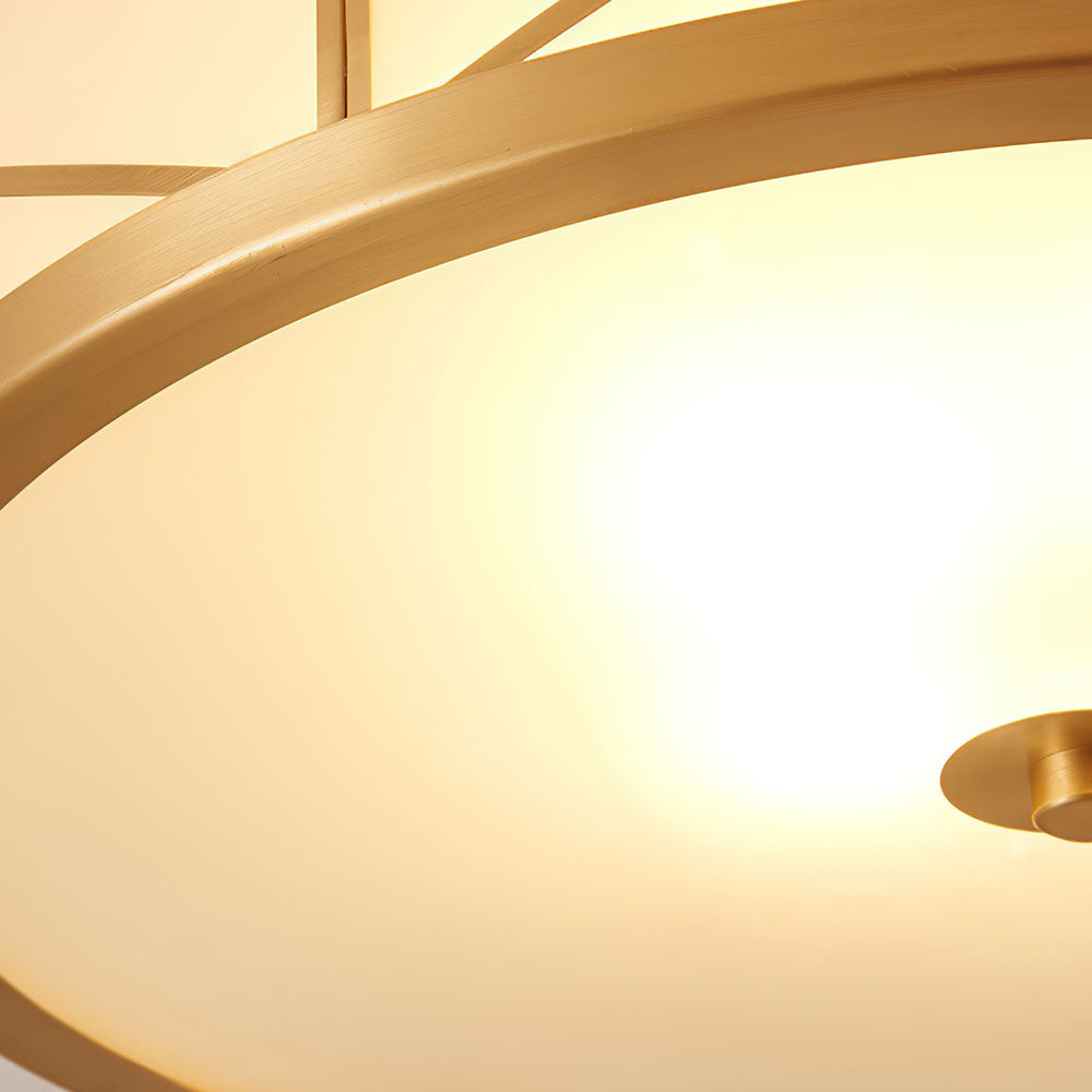 Antique Geometry Glass Drum Ceiling Light - Cueteks